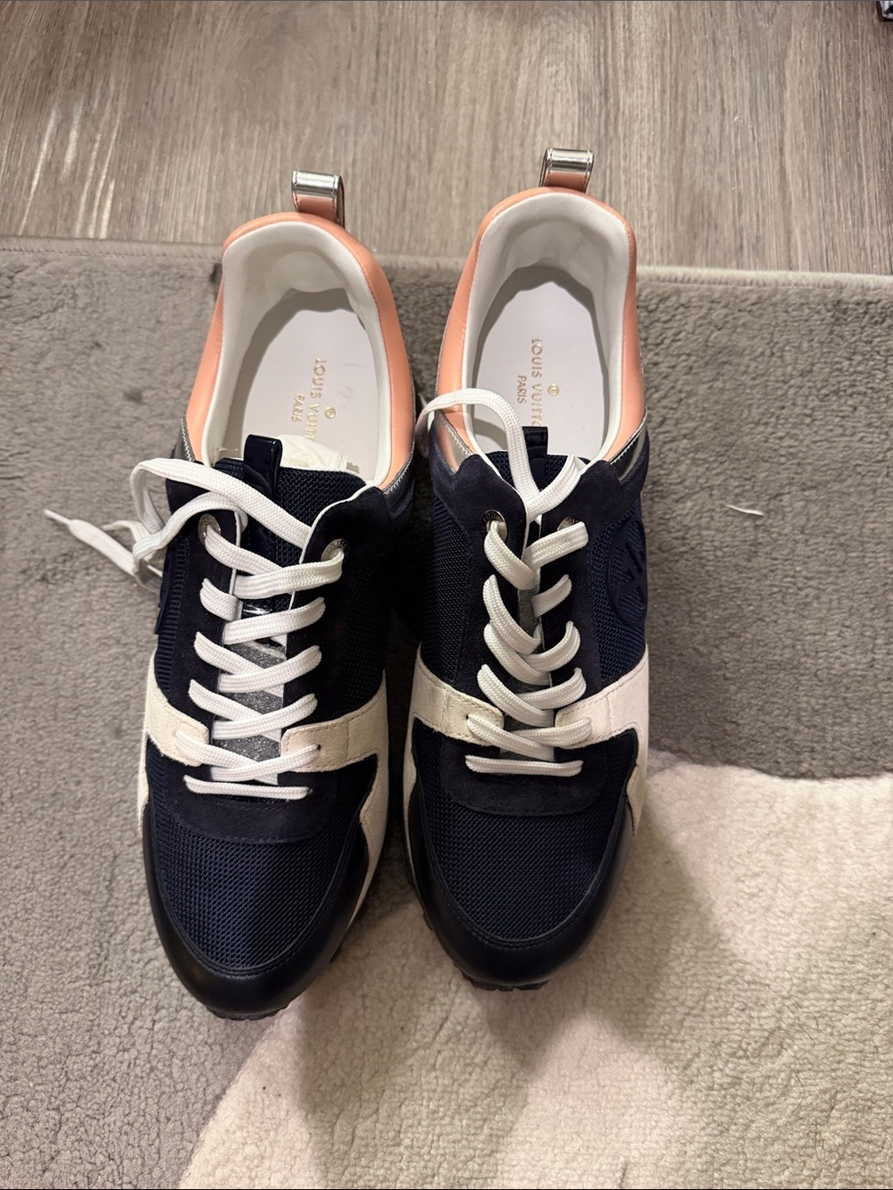 Louis Vuitton Navy, White & Peach Lace-Up Women’s Sneakers